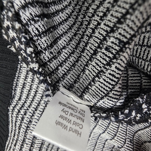 Ming Wang Womens Black Ombre Stripe Metallic Fringe Open Front Knit Jacket L - Picture 9 of 9